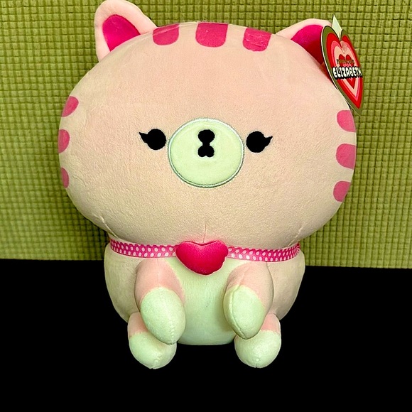 Mimicoco Elizabeth Weighted Plushie Pig Pink & White Soft Valentines Plushie NWT - Picture 6 of 6